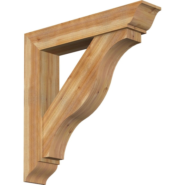 Ekena Millwork Funston Traditional Rough Sawn Bracket w/ Offset Brace, Western Red Cedar, 8"W x 42"D x 42"H BKT0806X42X42FST01RWR - main